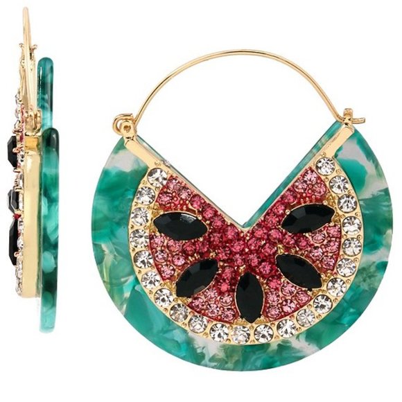 Betsey Johnson Jewelry - Betsey Johnson Watermelon Hoop Earrings